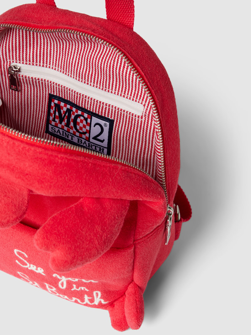 Rucksack aus Frottee mit Zier-Applikationen Modell 'TERRY' in dunkel orange