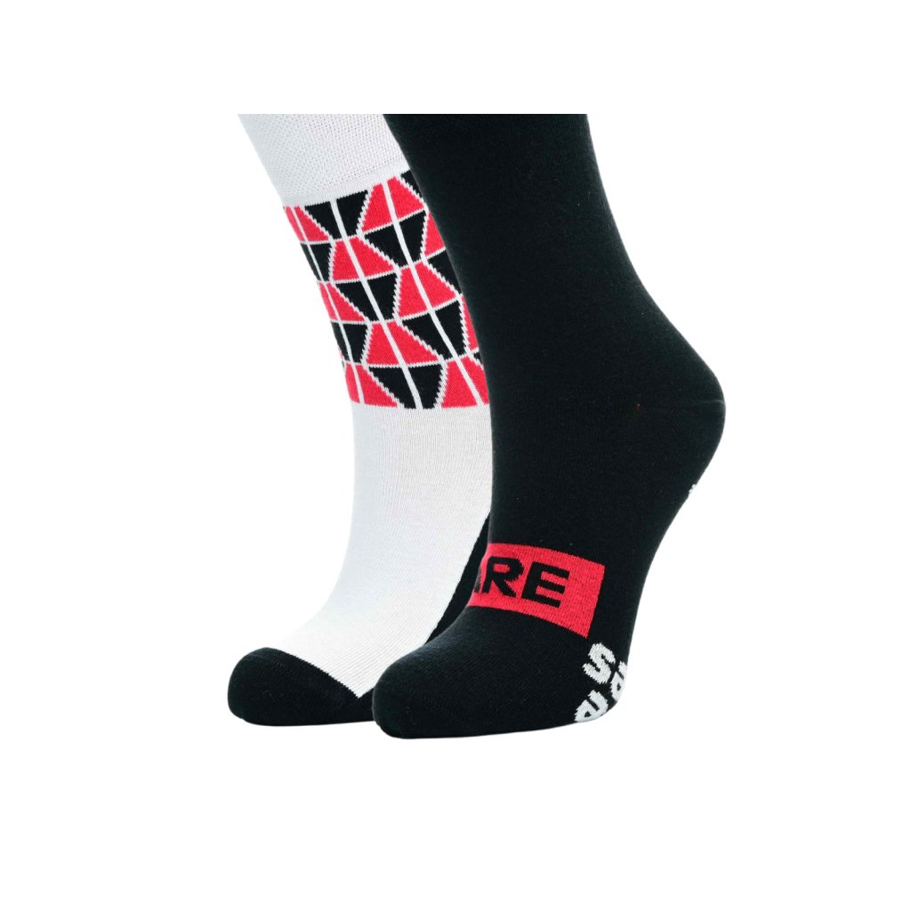 Footic Black/White Barfußsocken, 2 Paare