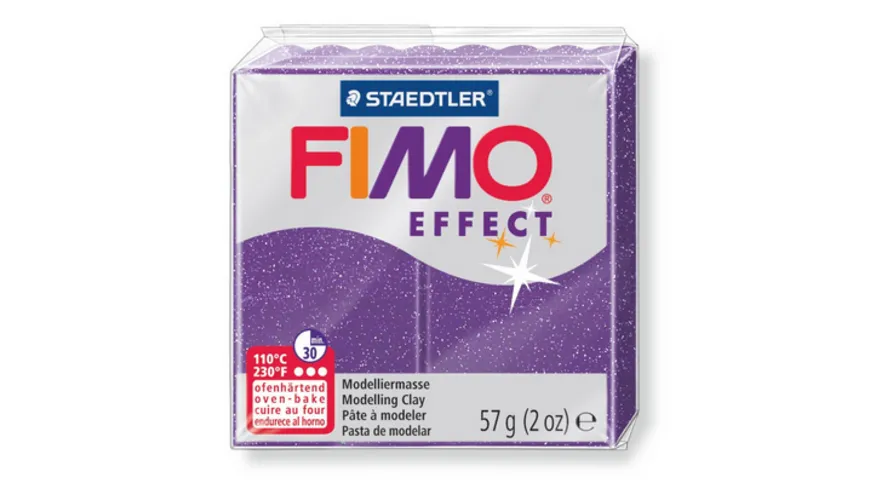 STAEDTLER FIMO - 8020-602 effect Ofenhärtende Modelliermasse glitter lila 57 g