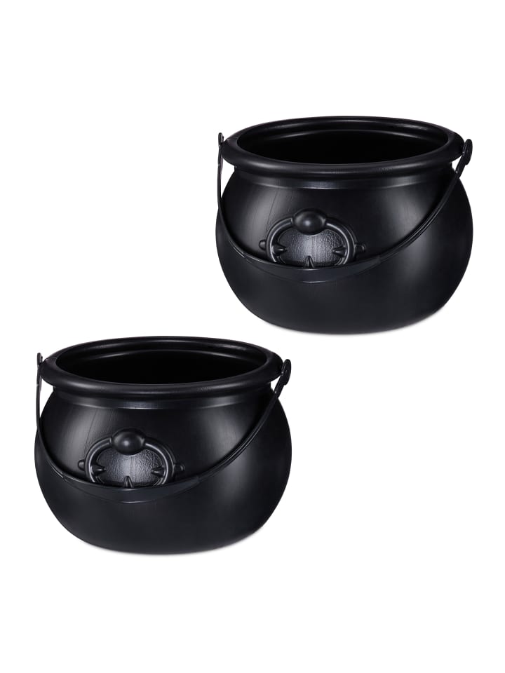 relaxdays 2 x Hexenkessel in Schwarz günstig kaufen onesize