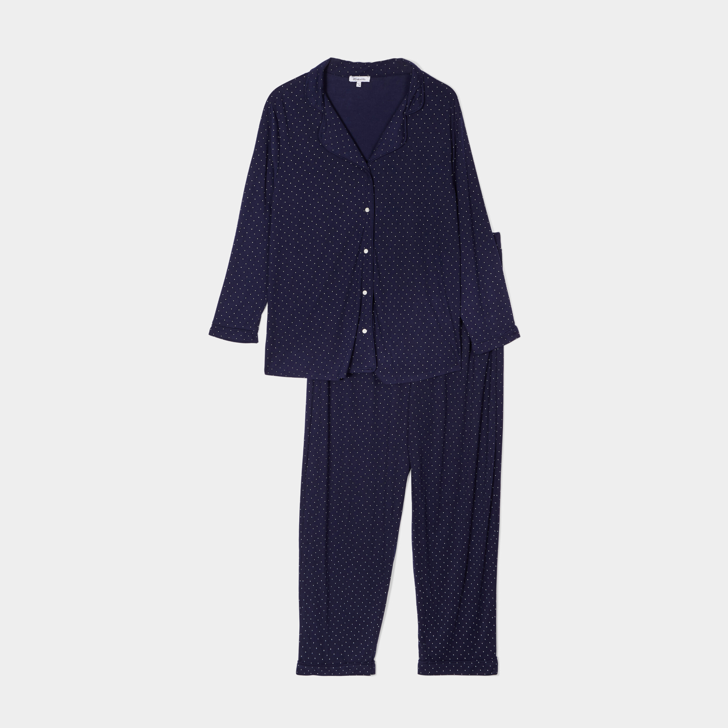 Ensemble pyjama chemise et pantalon bleu femme grande taille | La Halle