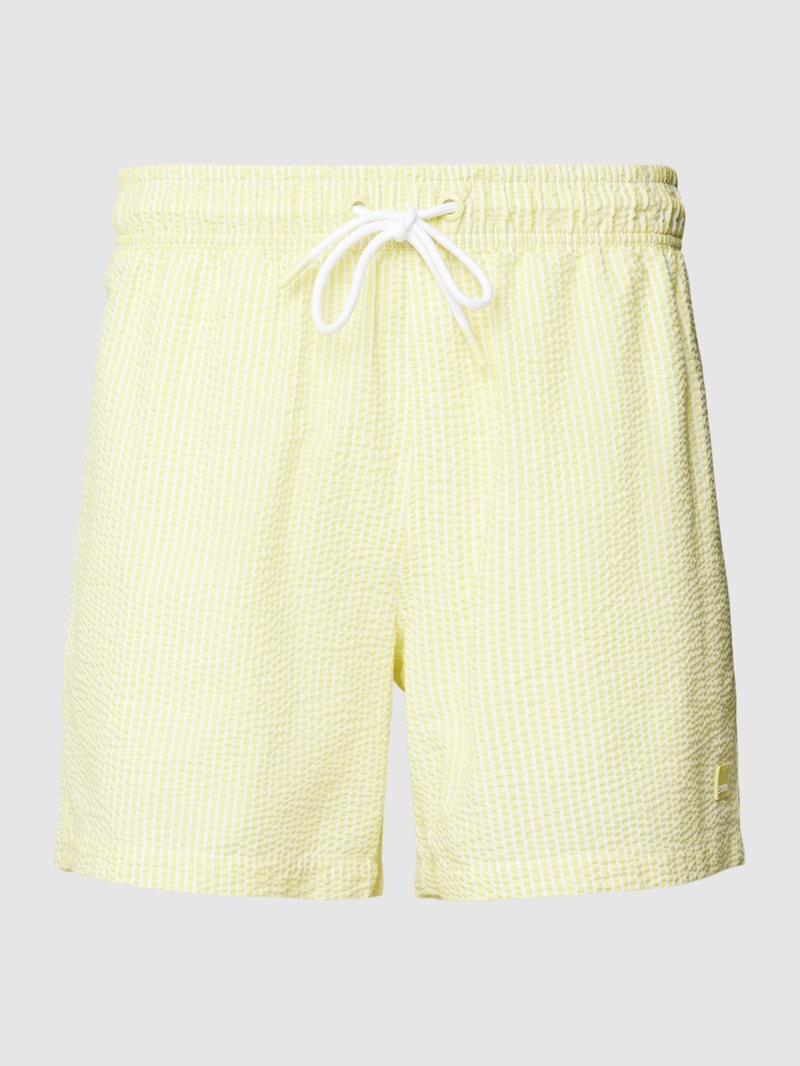 Badehose mit Strukturmuster Modell 'PEDRO' in hellgelb