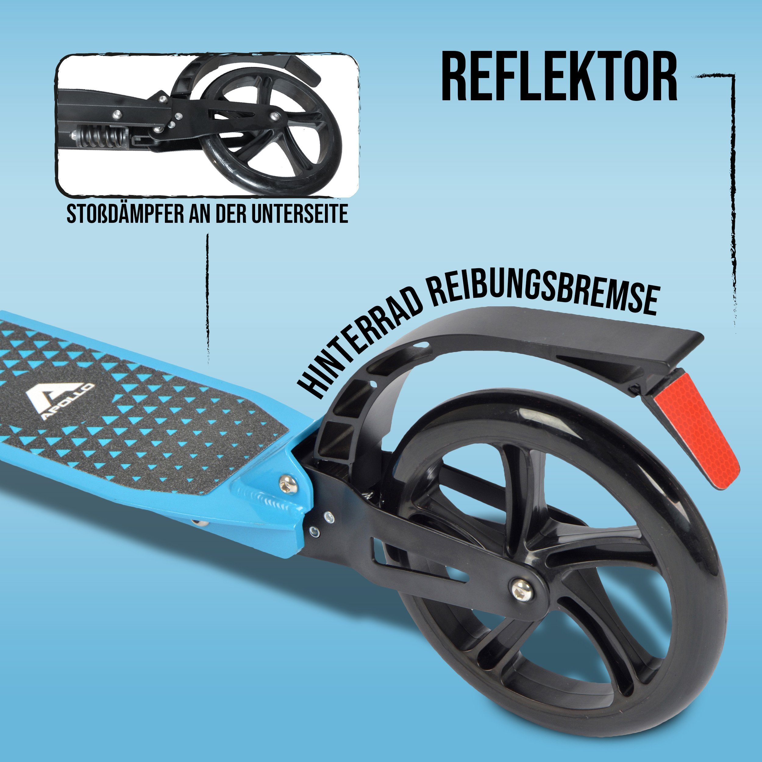 Apollo Cityroller City Scooter klapp- und höhenverstellbar Spectre, klapp- und höhenverstellbar