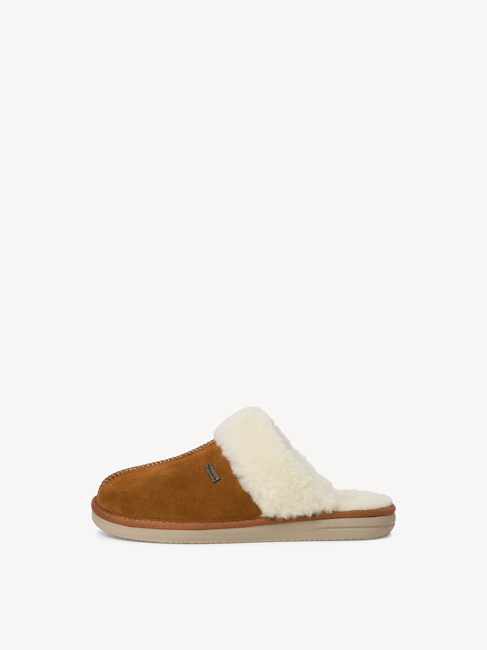 Pantoufle en cuir - beige
