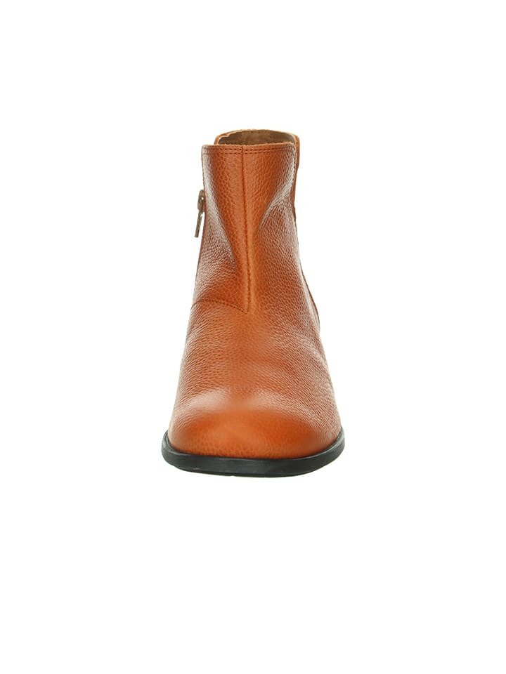 Think! Leder-Ankle-Boots in Hellbraun günstig kaufen