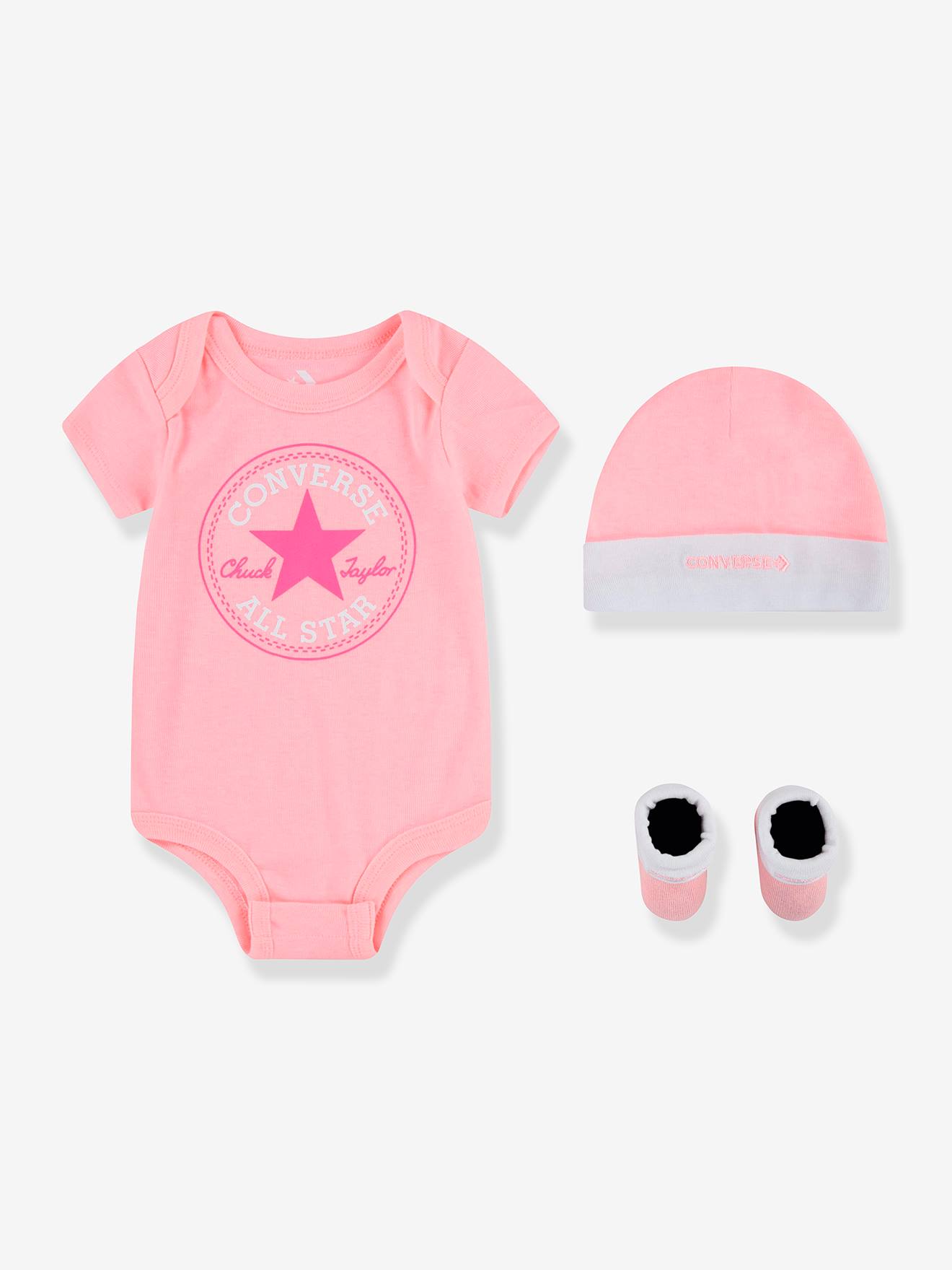Ensemble 3 pièces chaussons + body + bonnet Converse® bleu