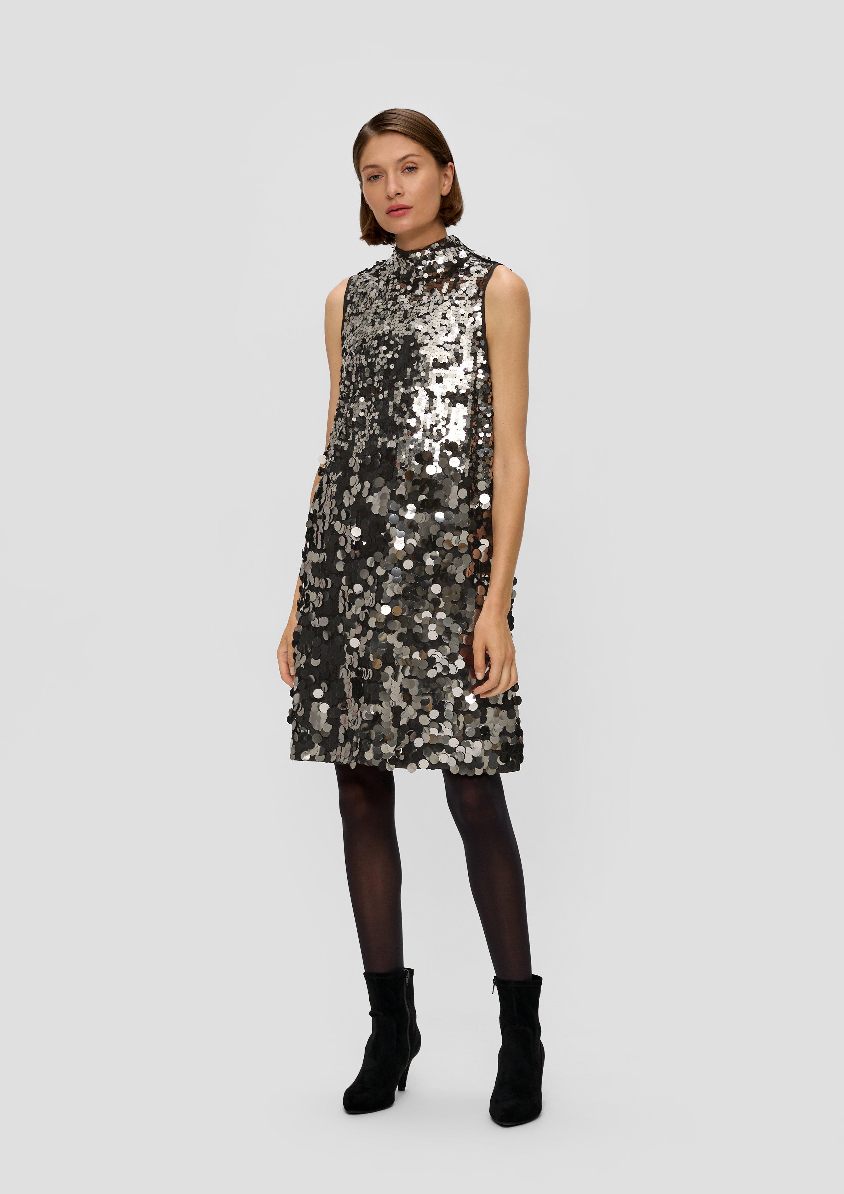Mesh-Kleid mit Pailletten-Besatz  2139144-9897
