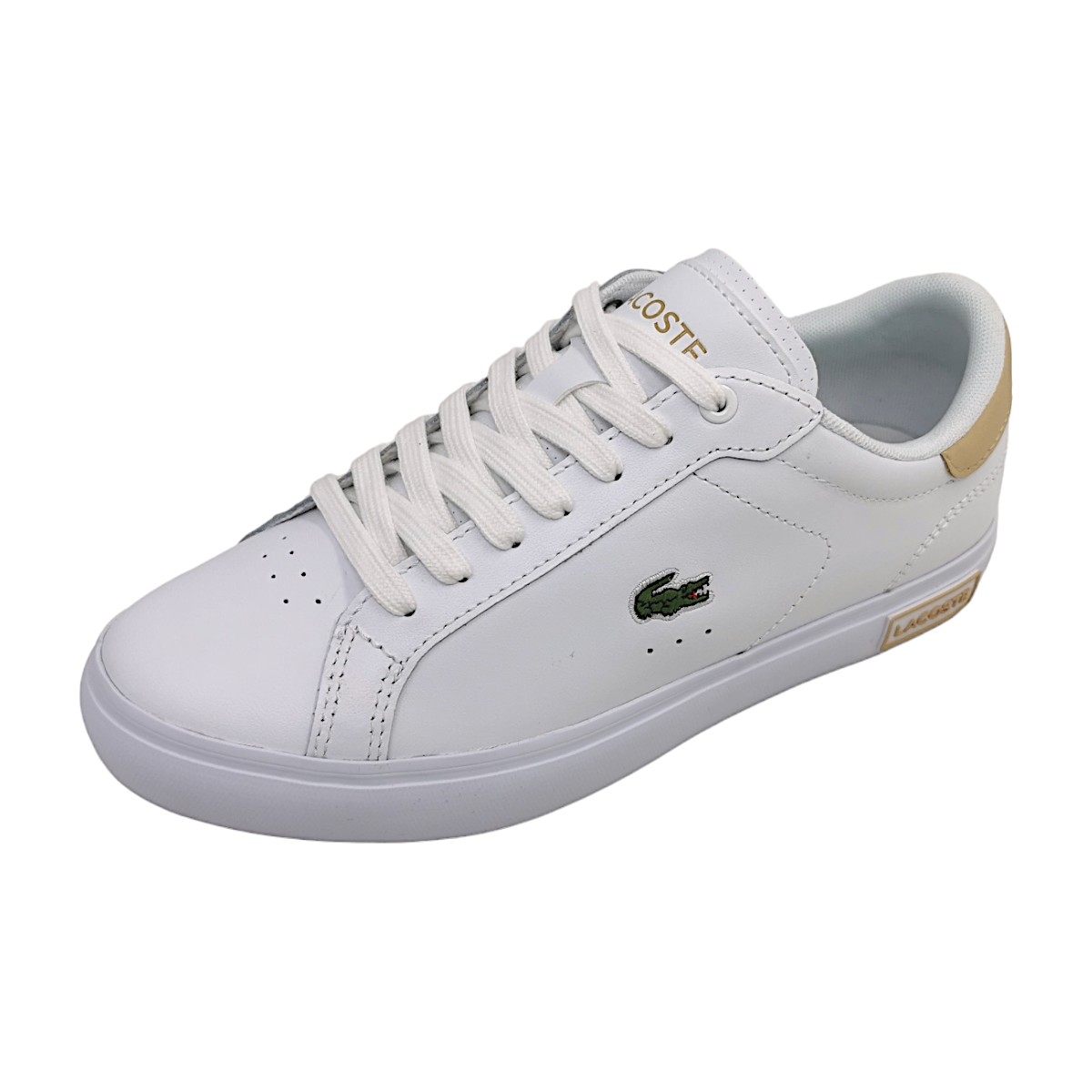 Lacoste Powercourt Logo Tongue Sn 747SFA00712J8 Weiß 2J8 white/ lt. brown
