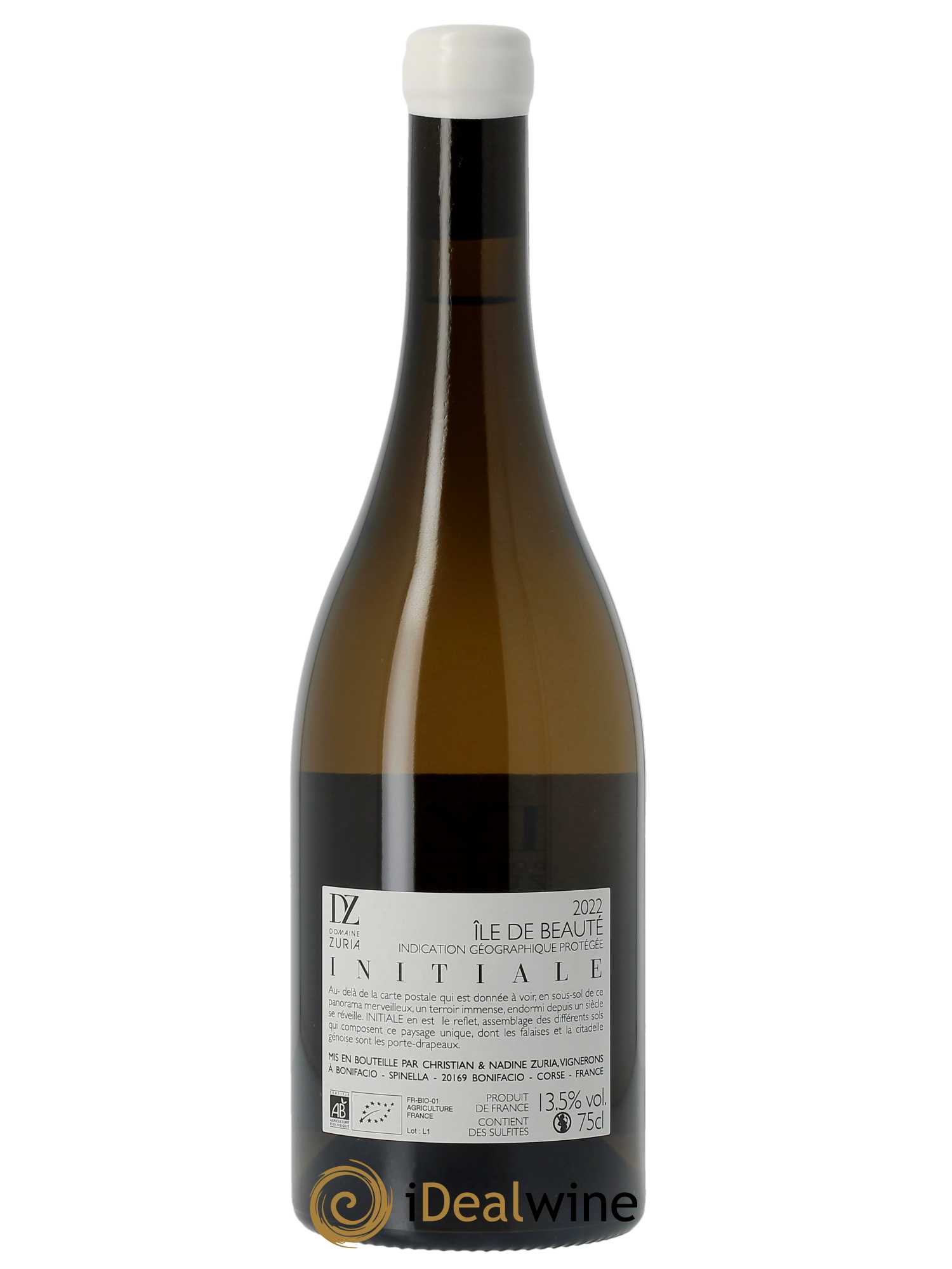 IGP Ile de Beauté Initiale Zuria  2022 - Lot de 1 Bouteille