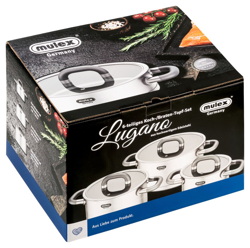 Mulex hochwertiges Edelstahl Topfset LUGANO 6tlg.