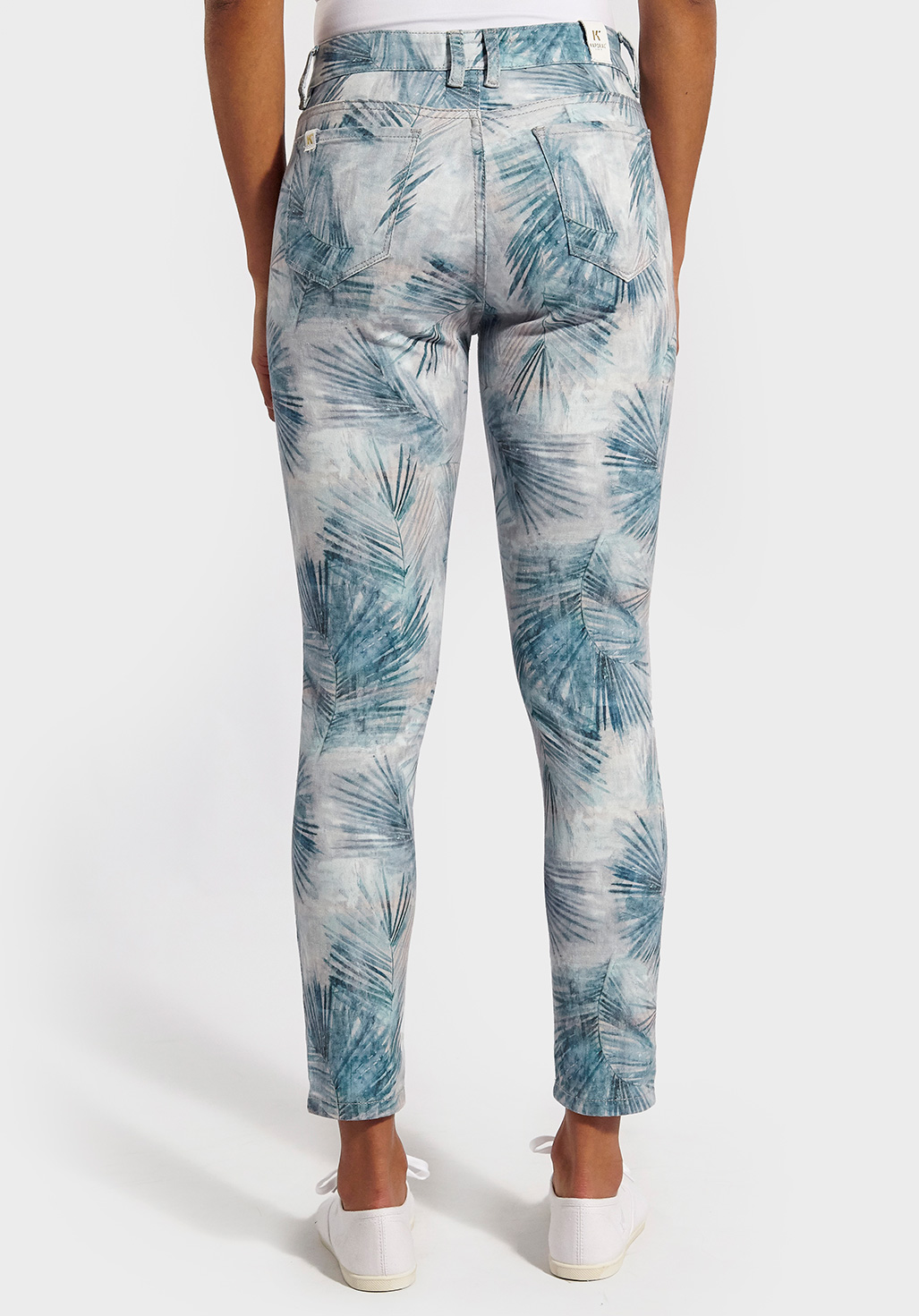 JENA  Jean imprimé bleu, coupe skinny