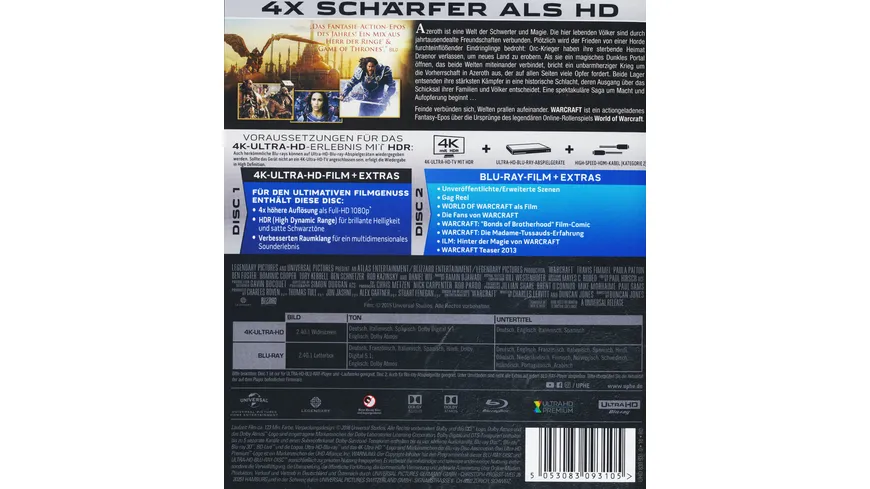 Warcraft: The Beginning  (4K Ultra HD) (+ Blu-ray)