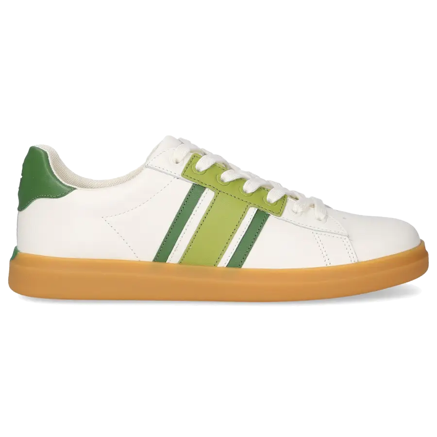 Tory Burch - Sneaker low HOWELL T Kalbsleder Logo grün - weiß