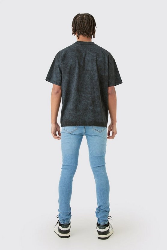 Super Skinny Stretch Jeans in Hellblau