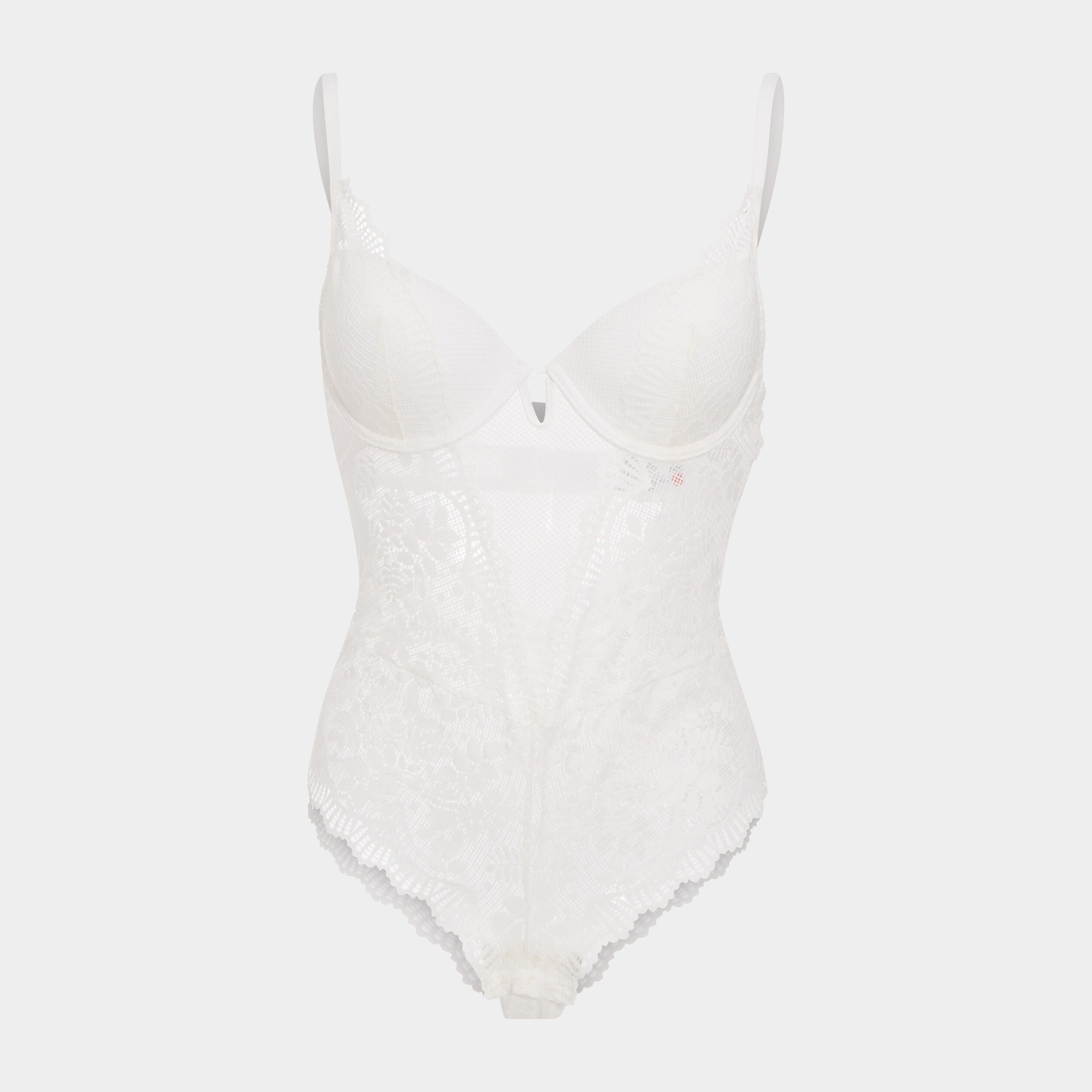 Body corbeille avec dentelle blanc femme | La Halle