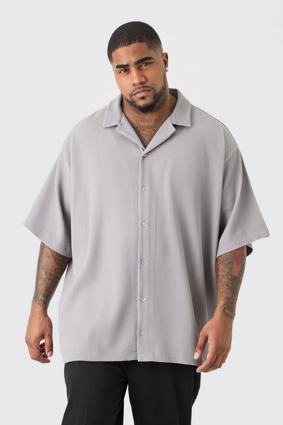 Plus kurzärmliges Oversize Hemd