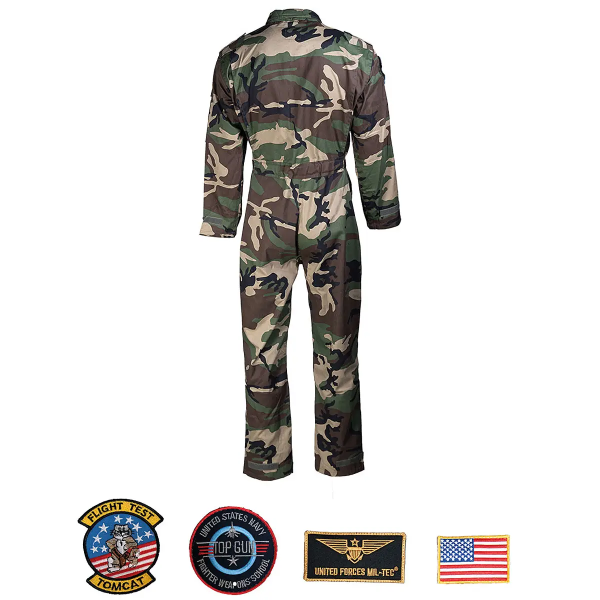 US Fliegerkombi mit Abzeichen woodland