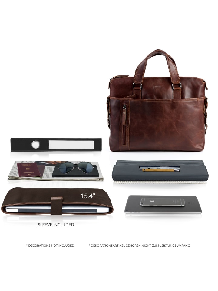 BACCINI Leder-Laptoptasche 15