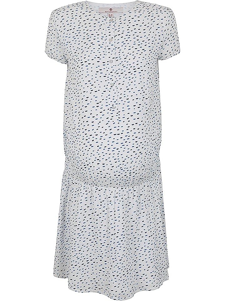 bellybutton Umstandskleid in Weiß/ Blau günstig kaufen 48