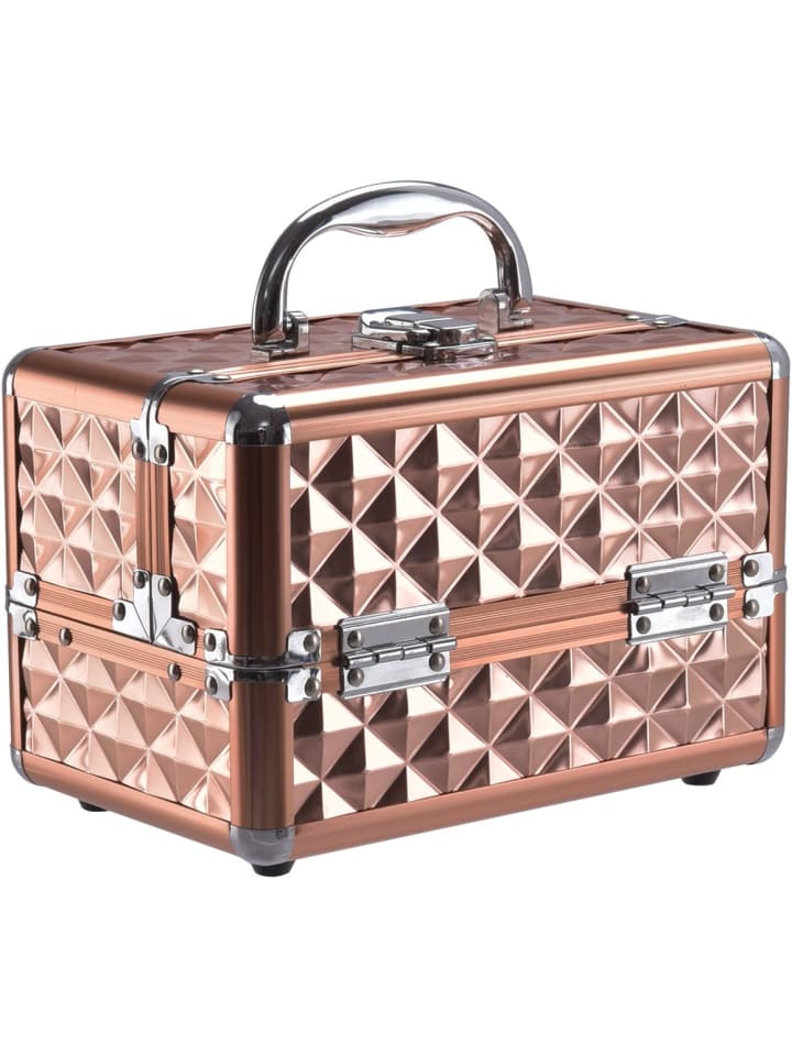 COSTWAY Kosmetikkoffer mit Spiegel in Gold günstig kaufen 23 cm
