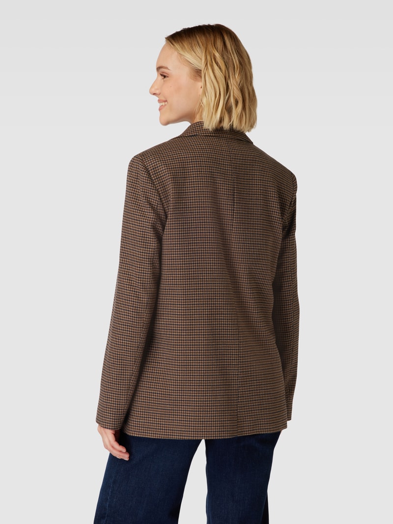Blazer mit Viskose-Anteil und Paspeltaschen in schokobraun