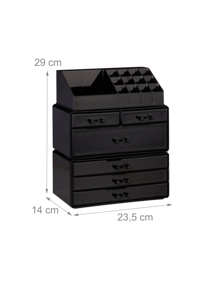 relaxdays Kosmetikorganizer in Schwarz günstig kaufen onesize