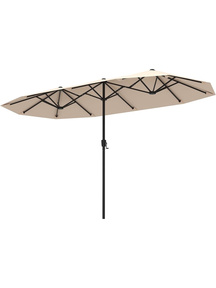COSTWAY Doppelsonnenschirm 380x200cm XXL in Beige günstig kaufen onesize