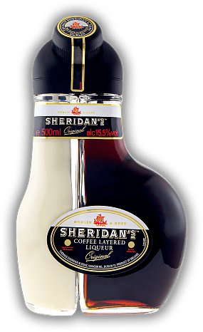 Sheridans Double Likör 0,5 Liter Sheridans Double Likör 0,5 Liter Ein zarter Vanille-Sahne-Liqueur und feinherber Kaffeeliqueur, harmonisch aufeinander abgestimmt. 0,5	 Liter - Vol 15,5%