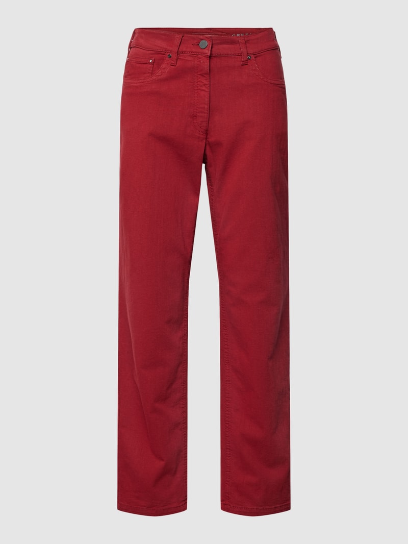 Straight Fit Jeans im 5-Pocket-Design Modell 'Greta' in rot