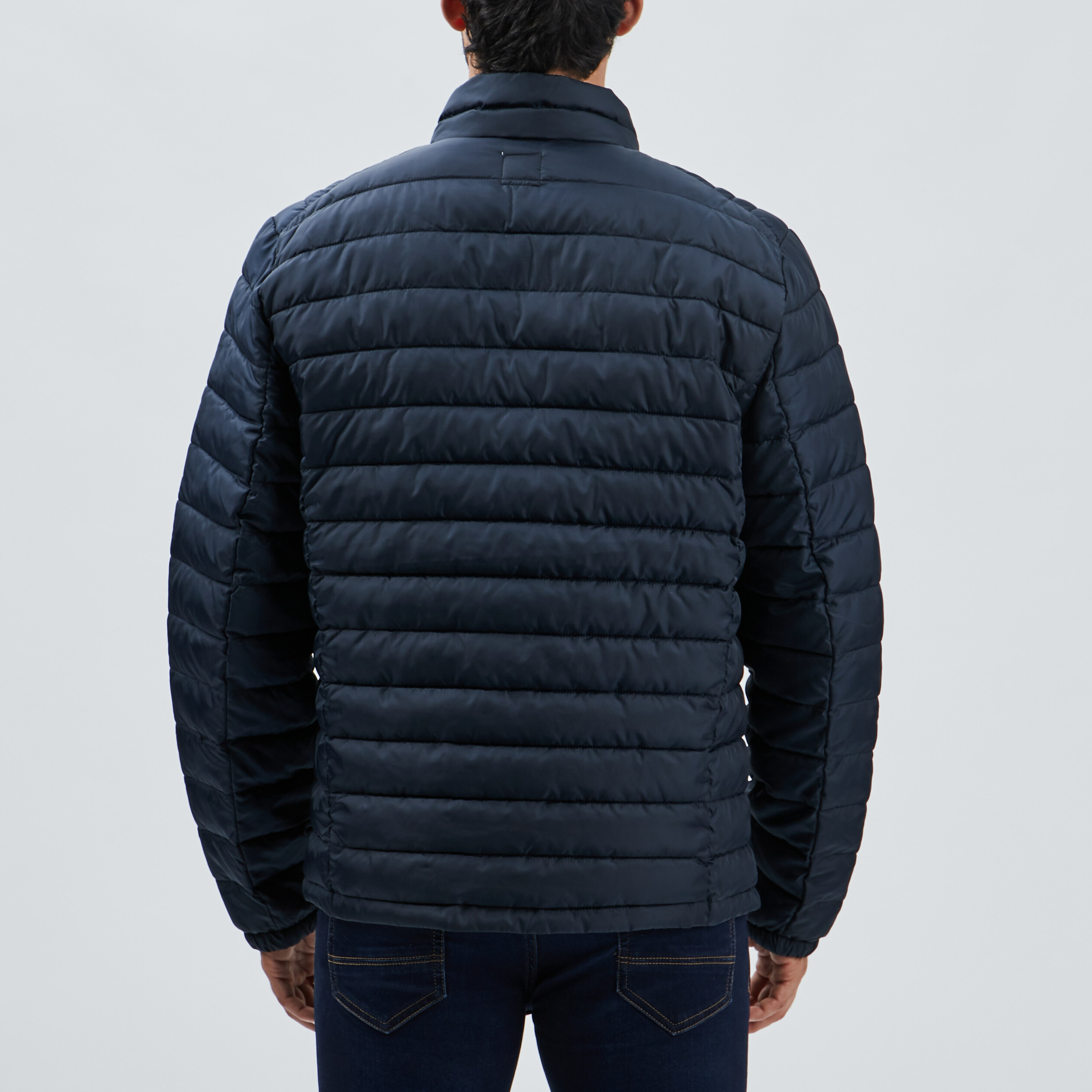 Doudoune légère droite zippée bleu marine homme | La Halle