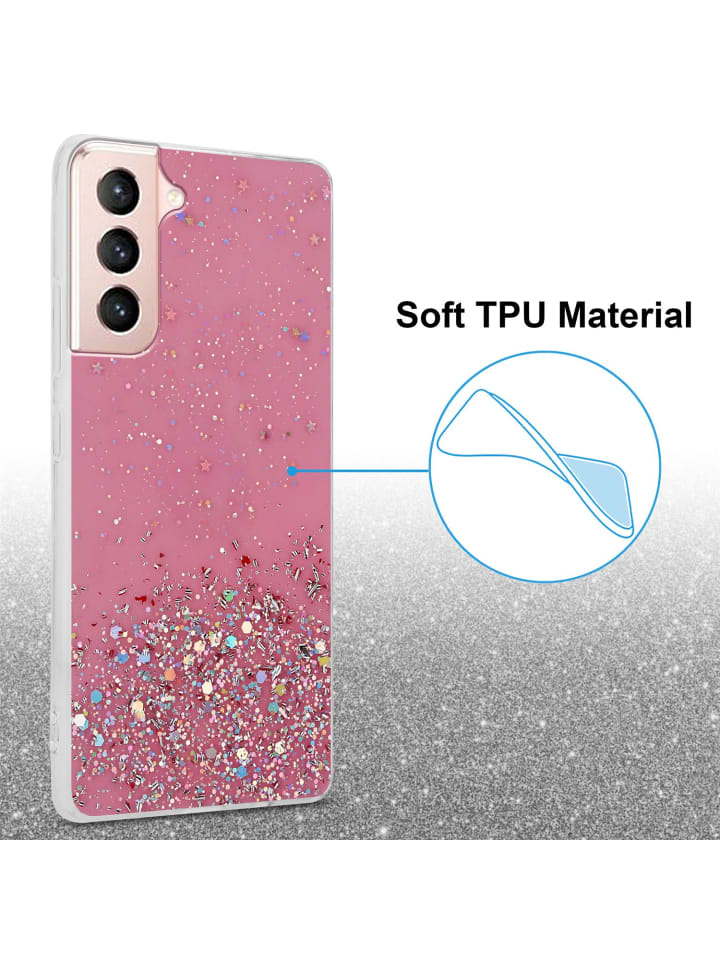 cadorabo Hülle für Samsung Galaxy S21 5G Glitter in Rosa mit Glitter günstig kaufen onesize