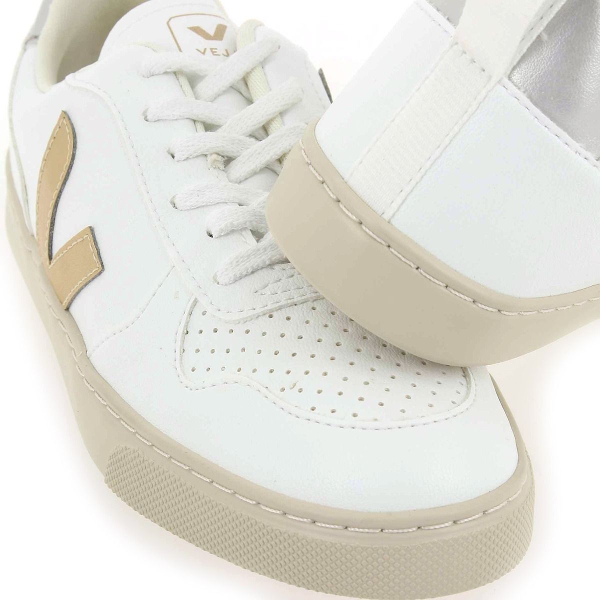 Veja  SMALL V-10 LACE - Blanc Platine