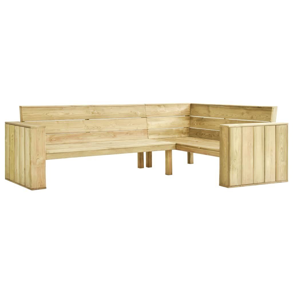 vidaXL Gartenbank Garten-Eckbank mit Kissen 239 cm Imprägniertes Kiefernholz (1-St)