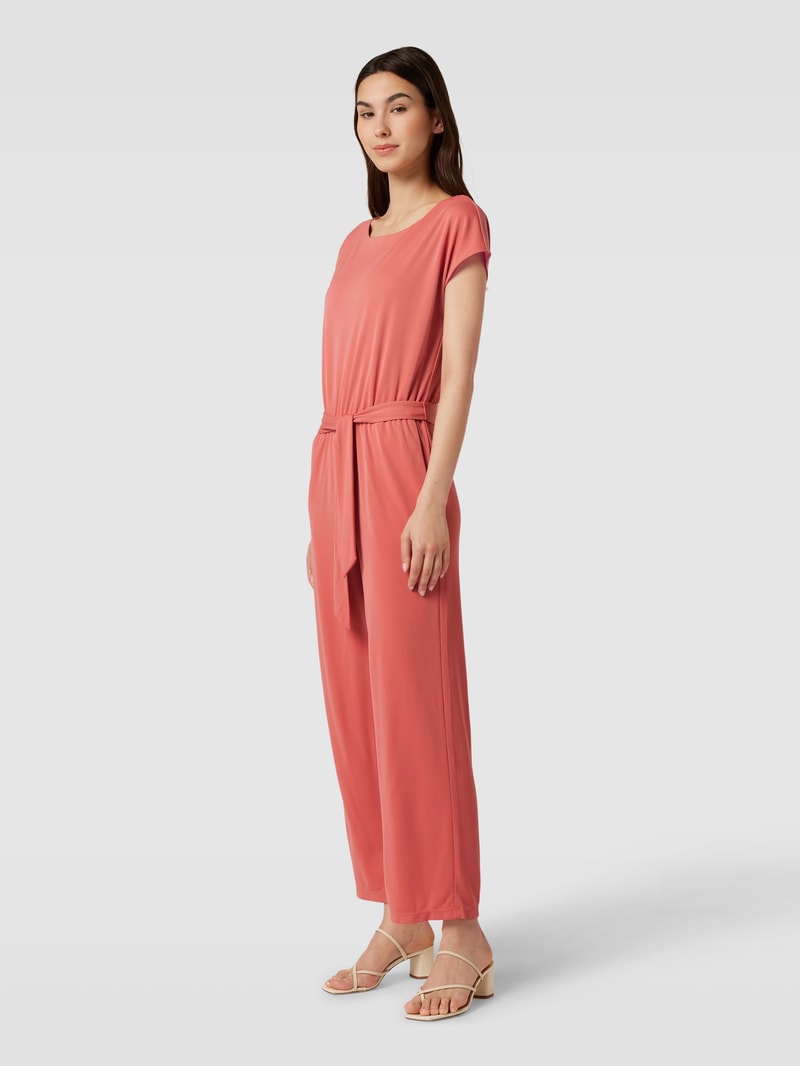 Jumpsuit mit Bindegürtel in hellrot
