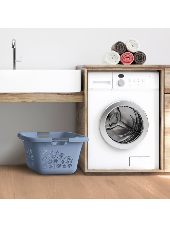 Rotho Flowers 3er-Set Wäschekorb 50l, Kunststoff (PP) BPA-frei in Horizon blau günstig kaufen onesize