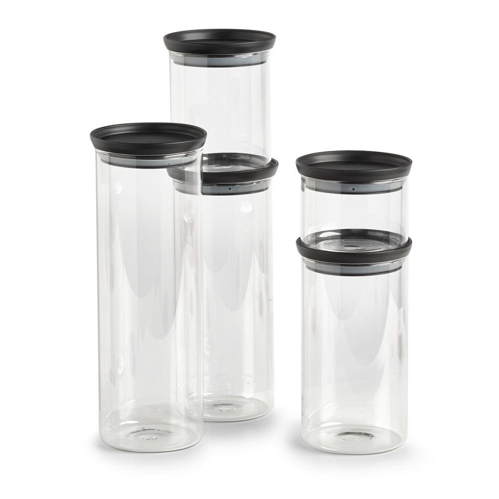 Vorratsglas 350ml klar/schwarz