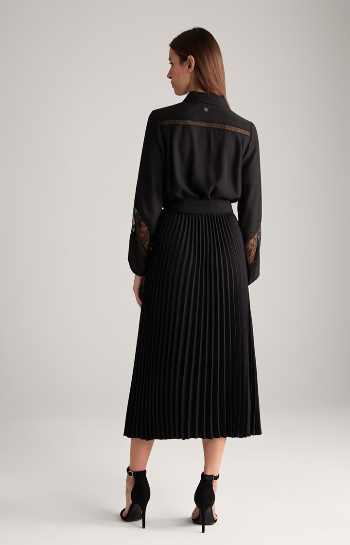 Maxi Crêpe-Kleid in Schwarz