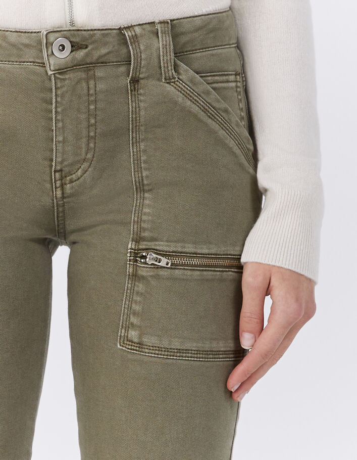 Jean SLIM kaki 7/8ème taille basse femme