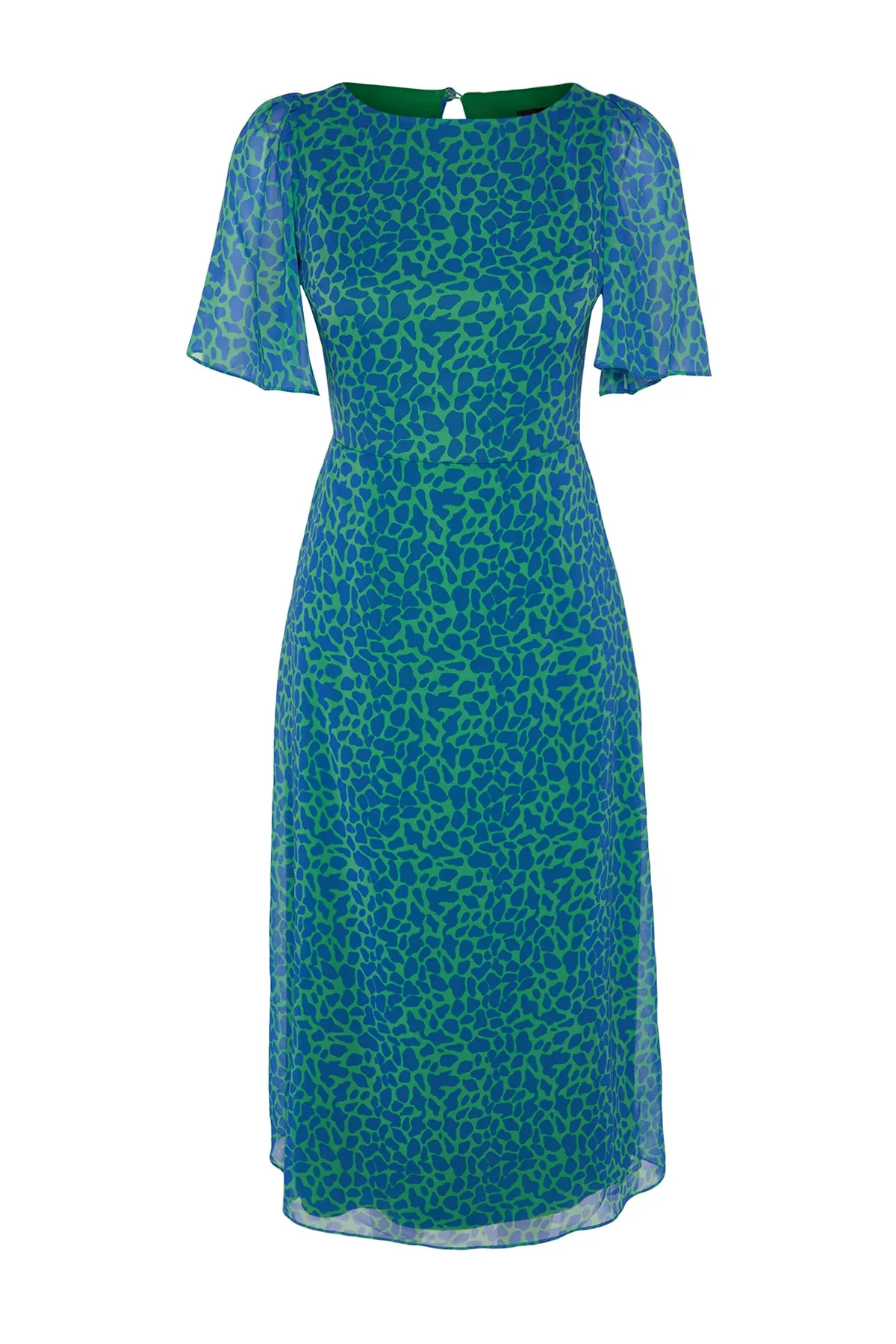 Trendyol Collection  Grün bedrucktes Webkleid TWOSS23EL01372