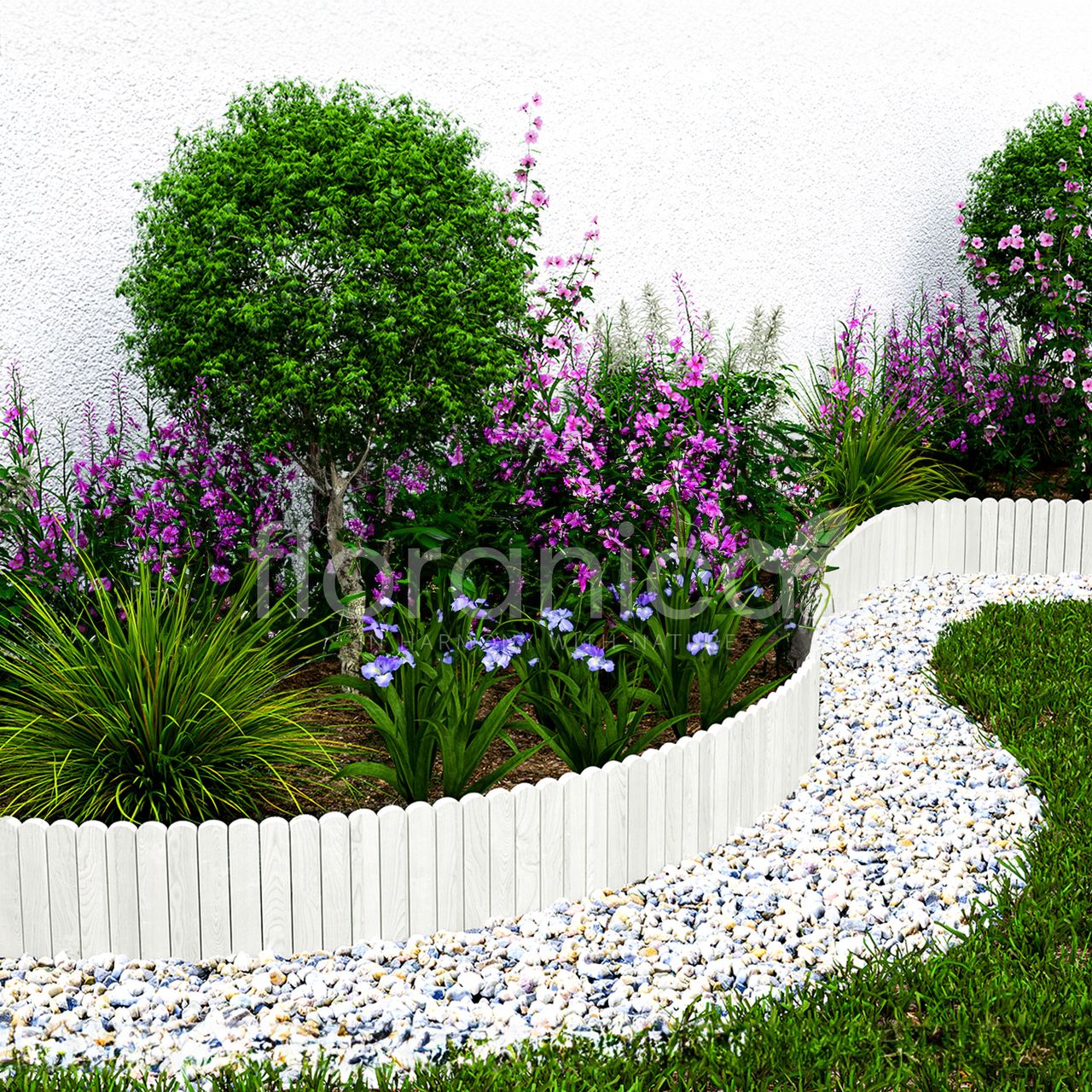 Pemicont Rollborder Flexibler Holzzaun Rolborder Beeteinfassung Rasenkante Gartenzaun