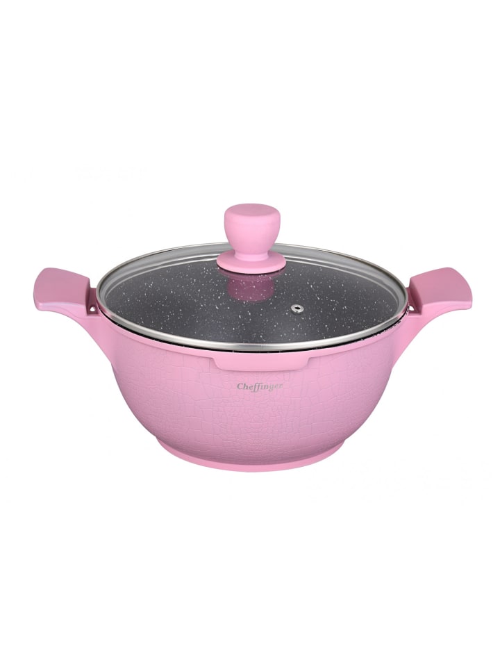 Cheffinger Kochtopfset 20-24-28cm 6-tlg Pink in Pink günstig kaufen onesize