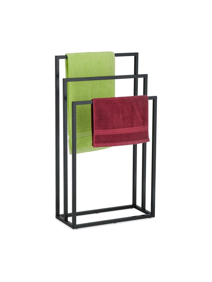 relaxdays Handtuchständer in Schwarz - (B)46 x (H)82,5 x (T)21 cm günstig kaufen onesize