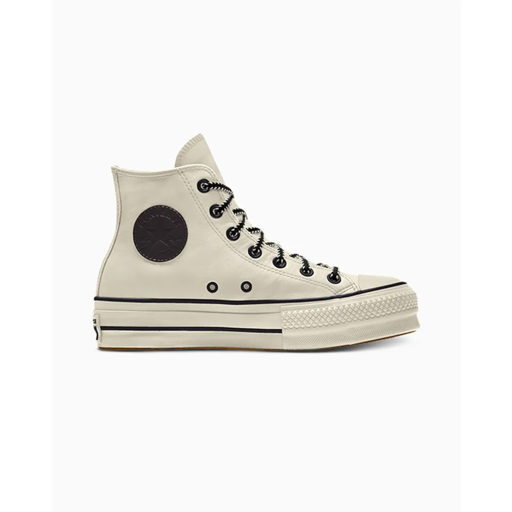 Converse Custom Chuck Taylor All Star Lift Platform Leather By You 173157CSP24_EGRET_SC / weiss