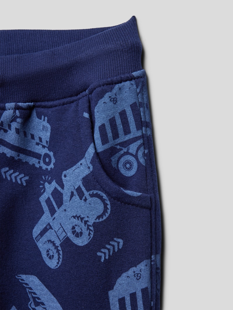 Sweatpants mit Allover-Muster in blau