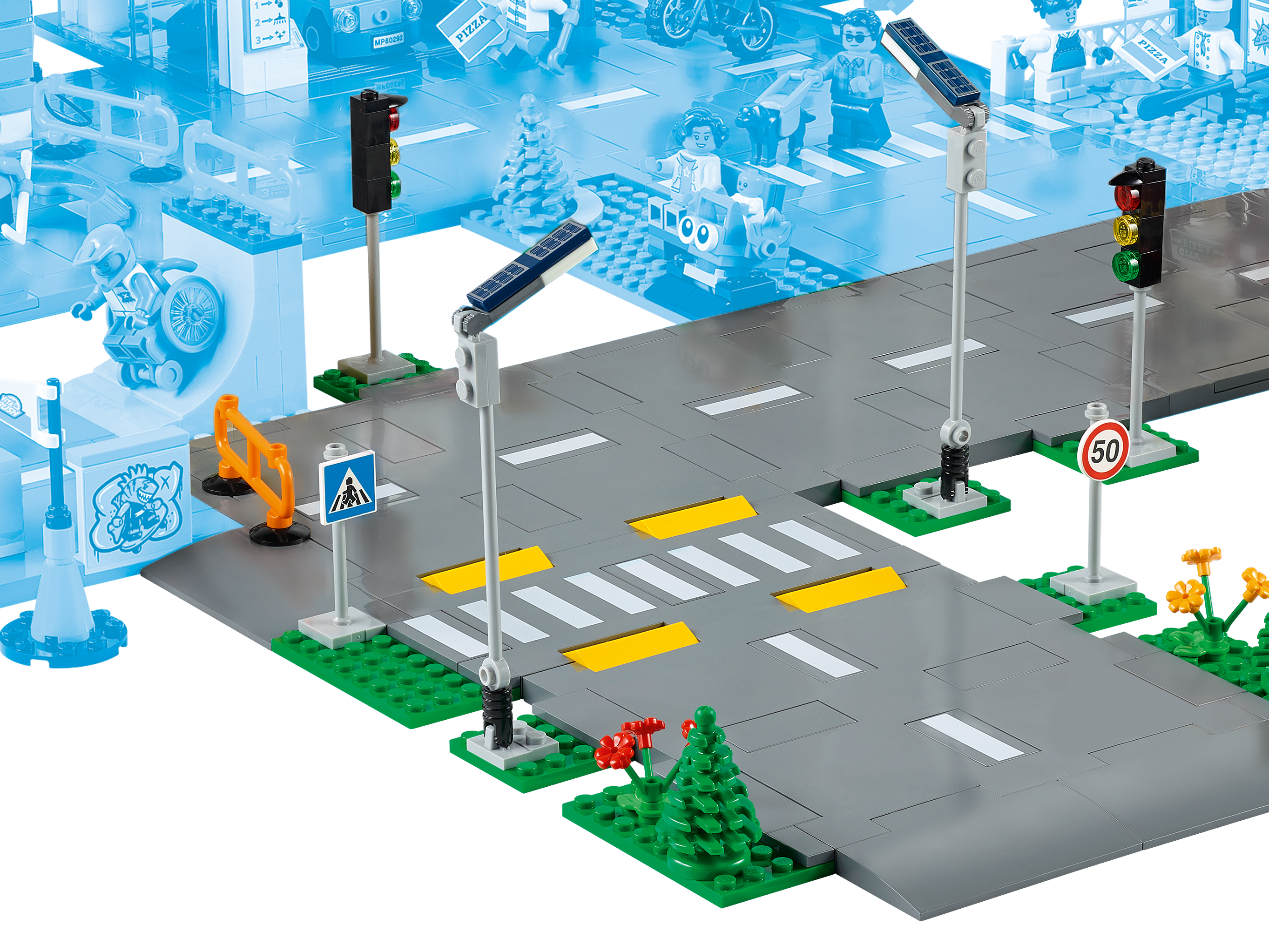 Straßenkreuzung mit Ampeln 60304