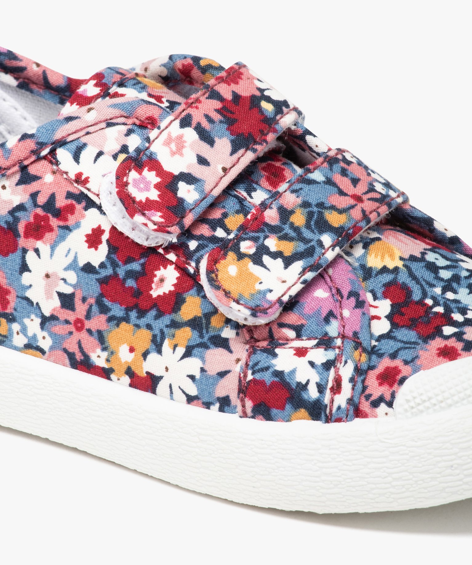 Baskets fille en toile à scratch et bout renforcé marine | GEMO