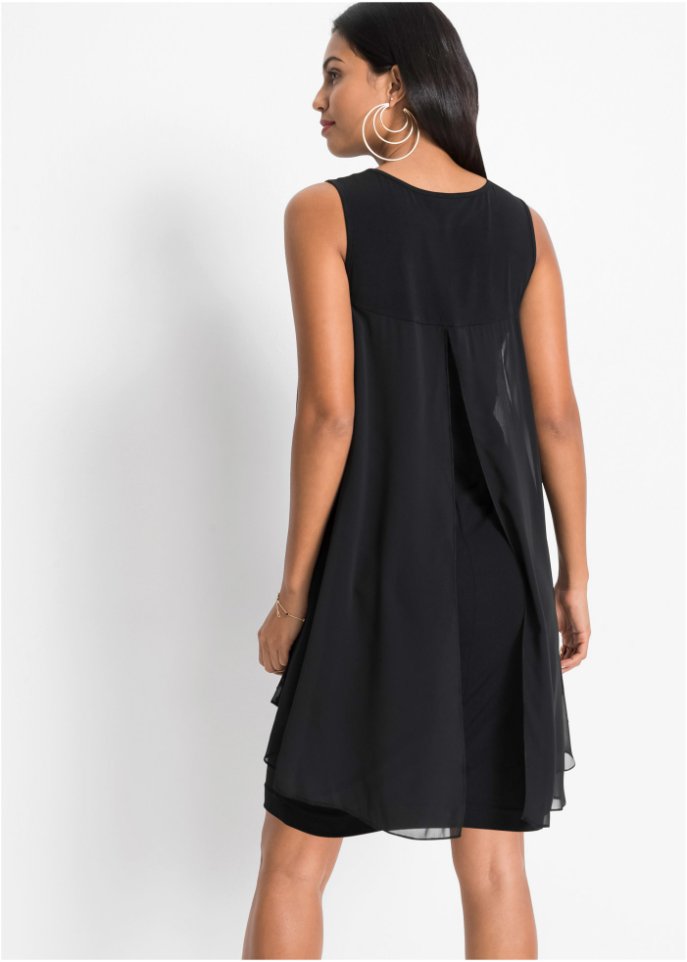 Jerseykleid mit Chiffon