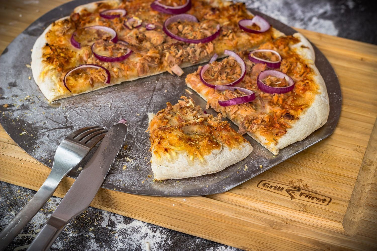 Grillfürst Aromaplanke Grillfürst Pizzablech Edelstahl 31 cm