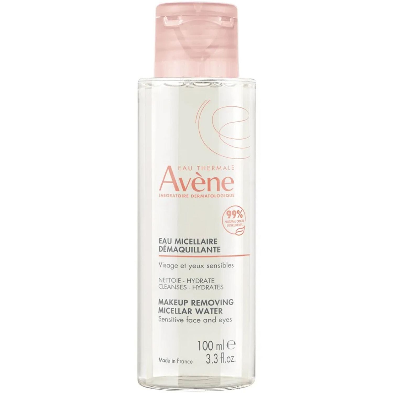 Eau Thermale Avène Les Essentiels Eau Micellaire Démaquillante - Visage et Yeux - Peaux Sensibles, 100 ml