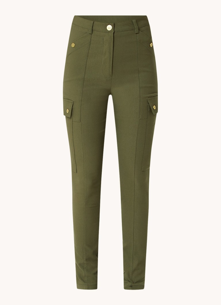 Pantaloni NIKKIE Adelaide slim fit cu talie înaltă și buzunare cu clapă